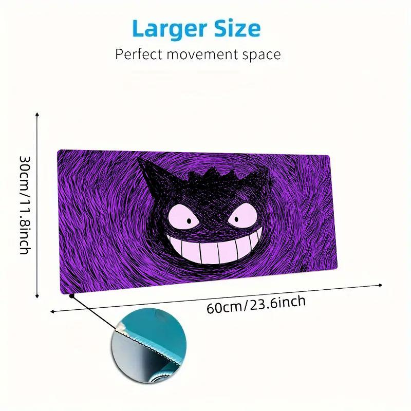 Gengar Cartoon Mouse Pad, Large Gaming Desk Mat, Non-slip XXL Mousepad for Laptop & Tablet, Mini PC Playmat with Stitched Edges