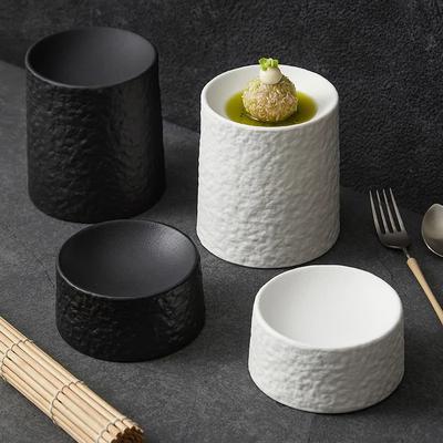 Retro Keramik zylindrischer Dessertteller Sushi-Teller Vorspeisenteller Restaurant Molekularküche kreatives Geschirr