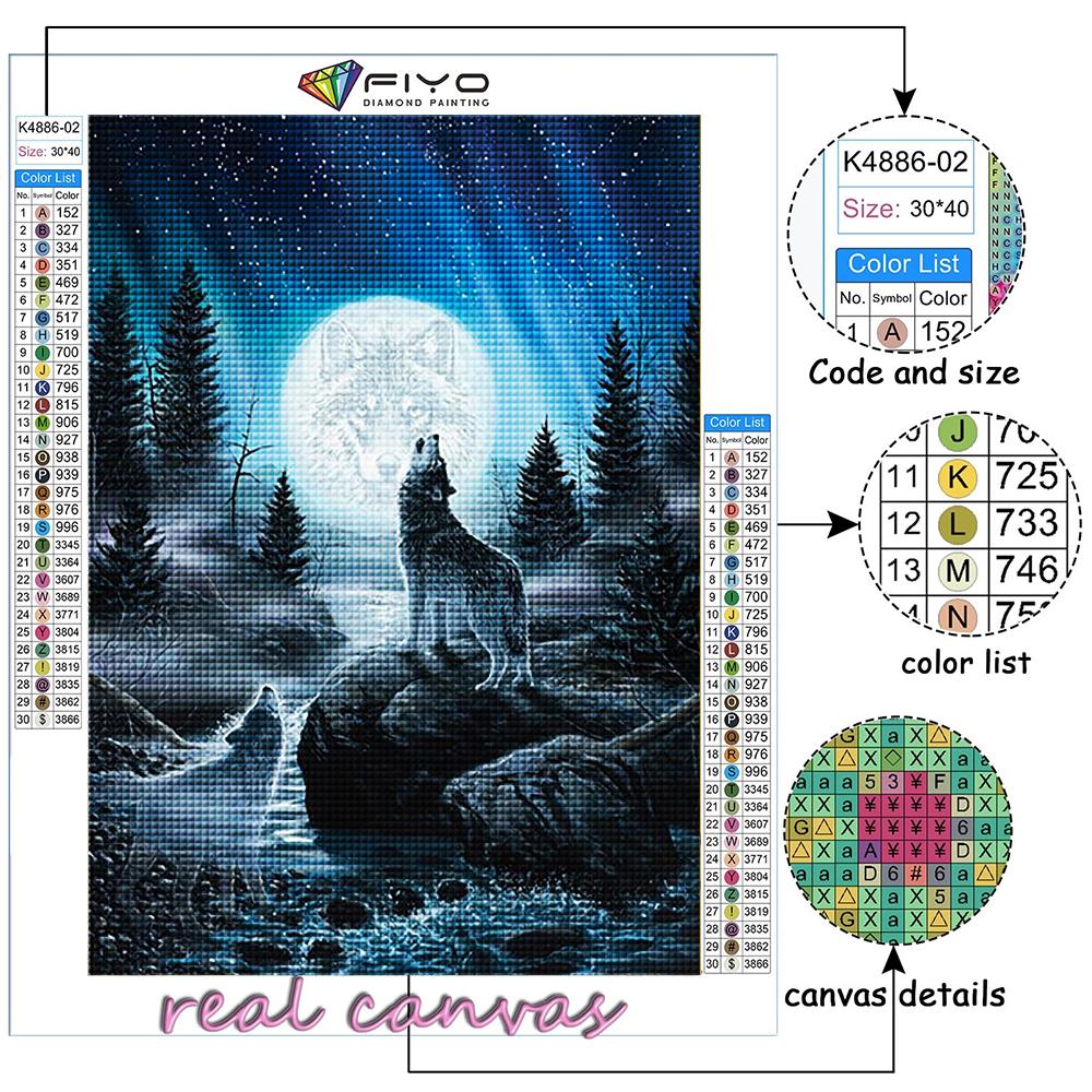 Diamond Painting Animal Wolf Embroidery Cross Stitch Rhinestone Home Decor