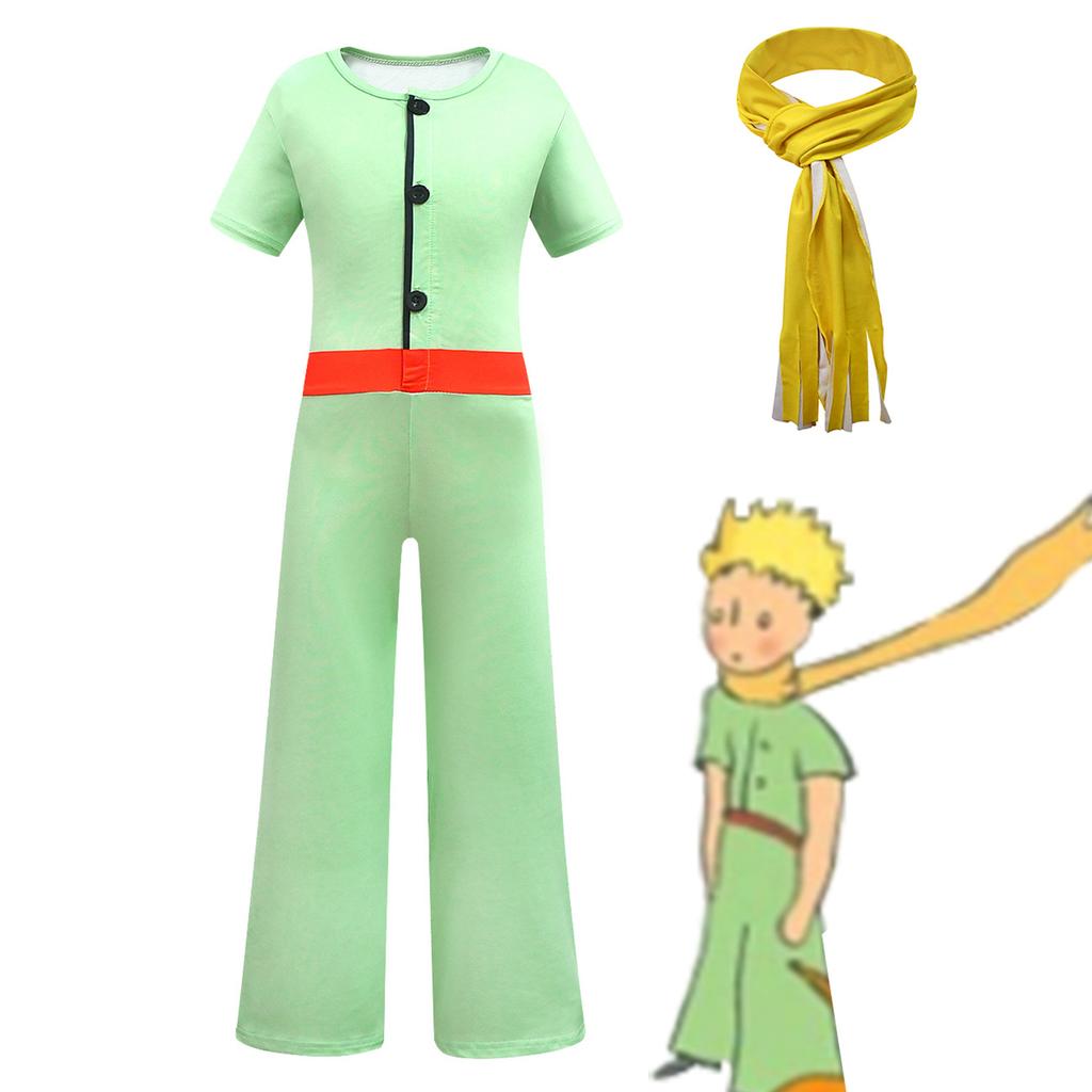 Il Piccolo Principe Vestiti Personaggio dei Cartoni Animati per Bambini Manica Corta Pantaloni Lunghi Tuta Costume Cosplay Tuta e Sciarpa per Ragazzi