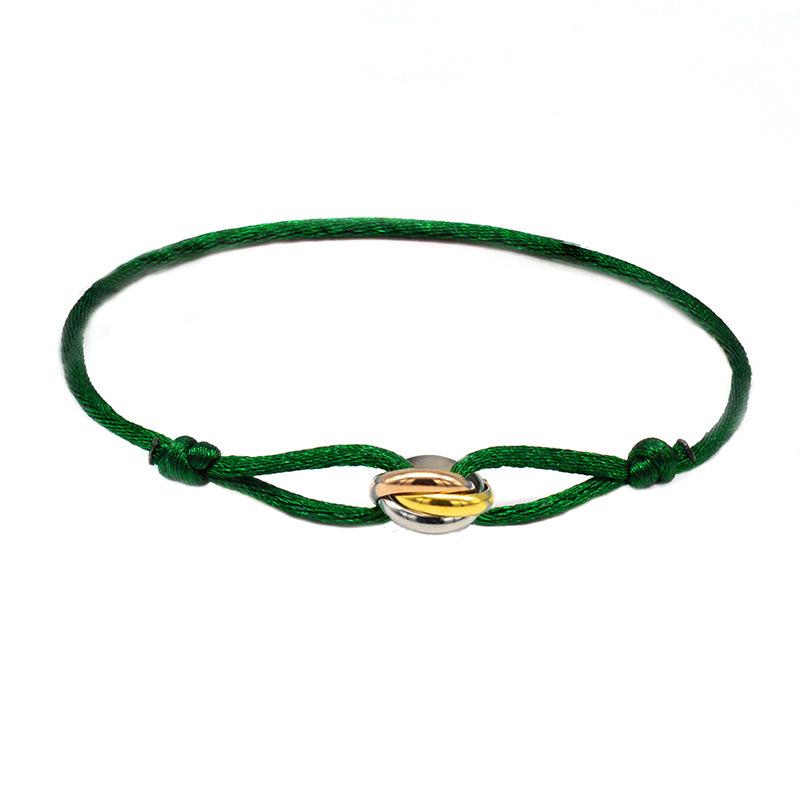 Braccialetto lucky con perline per coppia, amicizia, anelli in acciaio inossidabile, regolabile, impermeabile, braccialetto per amanti per donne, uomini, gioielli