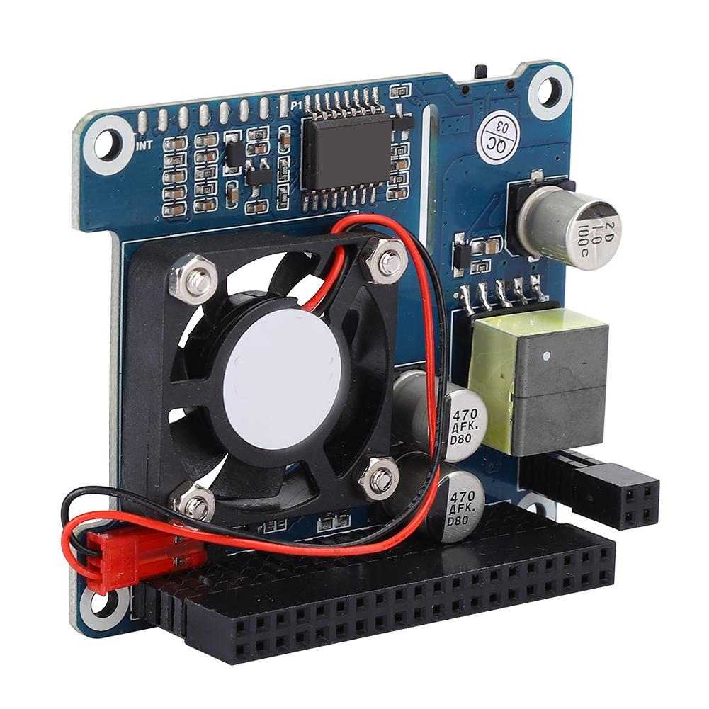 Expansion Board Cooling Fan Module for RPI 4B3B+ POE Ethernet Power Onboard Fan