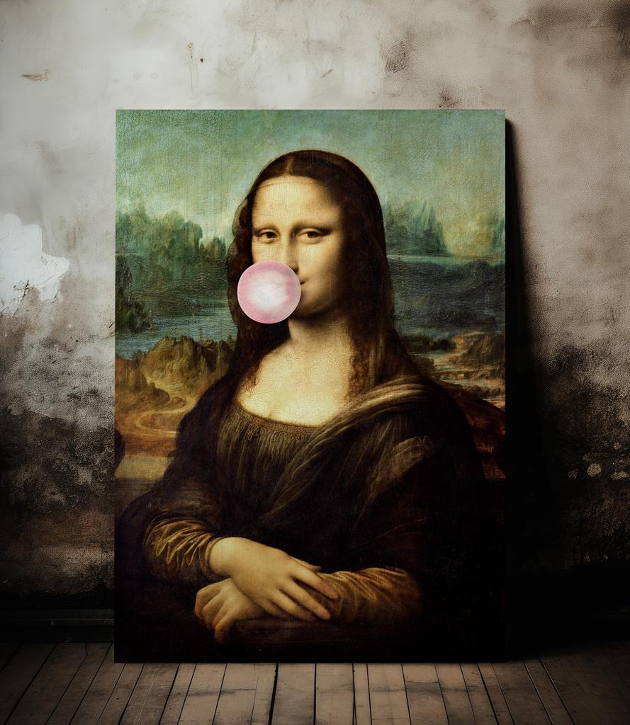 Canvas Painting Mona Lisa with Pop Art Balloon
