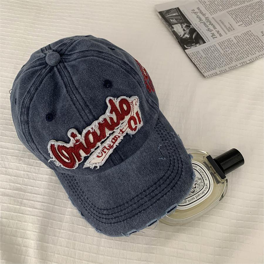 

Новая ретро модная старая английская вышитая бейсболка с изображением лица маленькая с короткими полями солнцезащитная повседневная джинсовая кепка женская Adjustable темно-синий