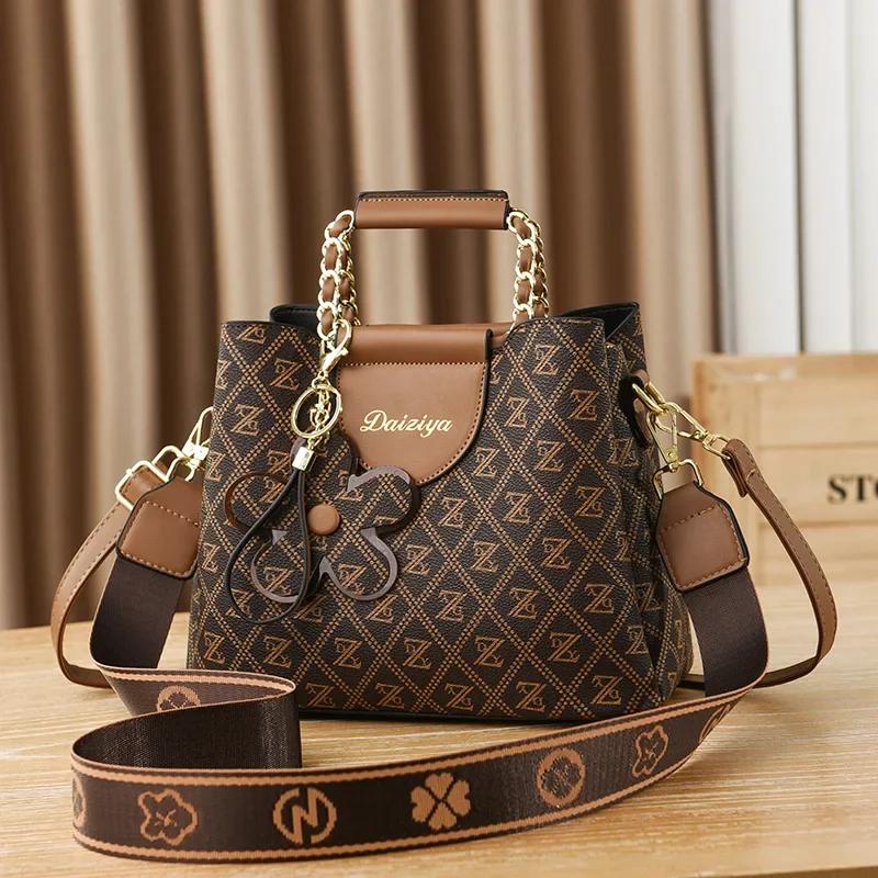 Fashionable Printed Women Handbag Classic Retro Crossbody Bag Large Capacity Casual Shoulder Bag Luxury Brand Designer Tote Bag
