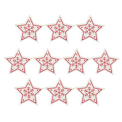 10pcs/set Gift Hanging Embellishment Party Supplies Star Wooden Tag Christmas Tree Ornament