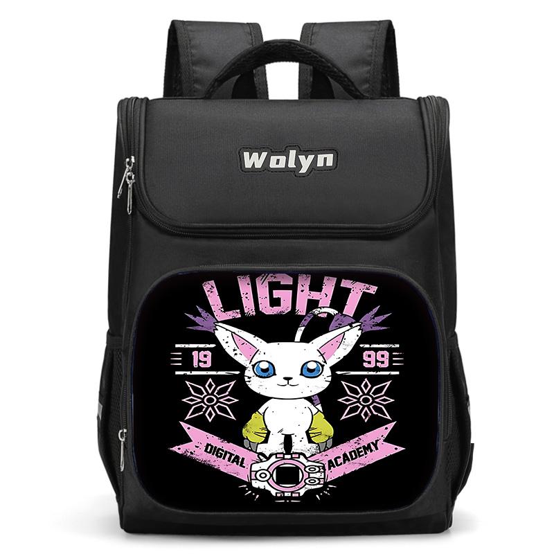 Cartoon Digimon Large Child Backpack Boy Girls School Bag for Men Women Traveling Backpack Durable and Multi Compartmen