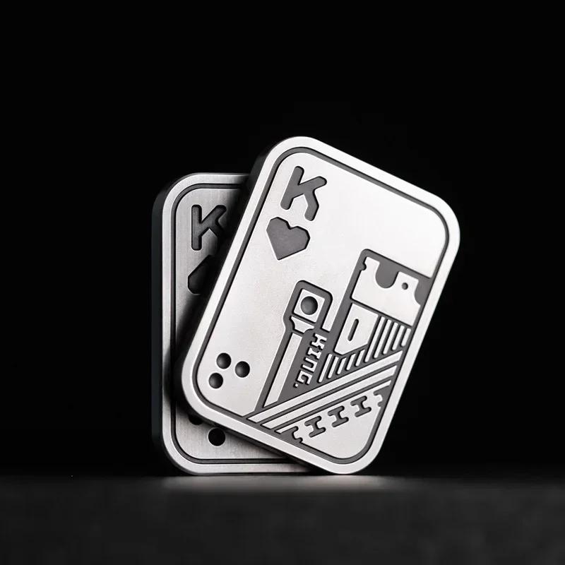 

Fidget Slider Poker A K Metal Push Card EDC Fidget Spinners Antistress Papa Decompression Hand Spinner Stress Relief Playthings
