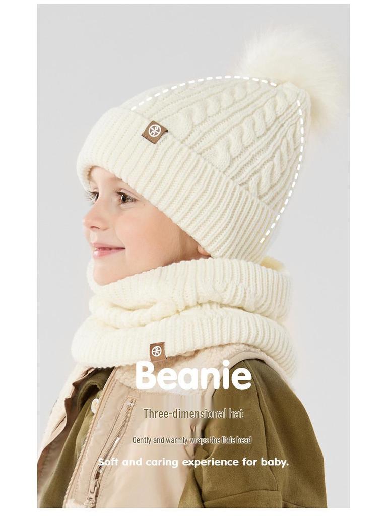 Dětská zimní sada s bambulí, šálou a rukavicemi – Podšitá fleecem, hřejivá, pletené pohodlí