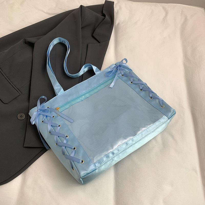 2025 summer small fresh two-dimensional yuan portable small tote girl ribbon tied shoulder underarm bag casual fashion