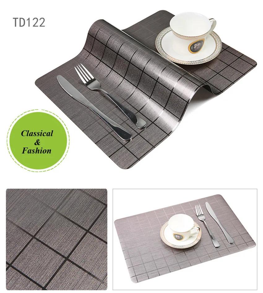 Waterproof Anti-oil Placemat PVC Dining Table Mat Golden Disc Pads Bowl Pad Coasters Table Cloth Pad Slip-resistant Pad 2/4/6pcs