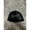 Used BEAMS Archive Studded Knit Beanie Black Star Pattern Knit Cap