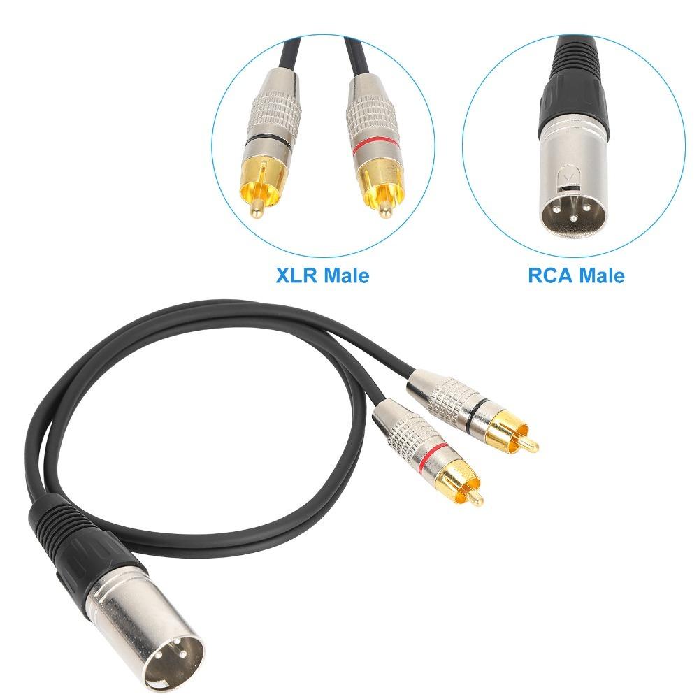 

3PIN XLR 2RCA to XLR Adapter Patch Cable Y-Splitter Adapter Consumer Audio Integration 0.5m/1.6ft