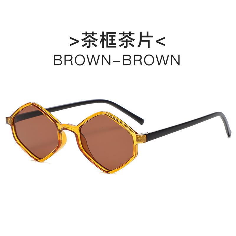 New Fashion Sunglasses Women Rhombus Clear Blue Sun Glasses Irregular Vintage Small Frame Goggle Uv400 Oculos Gafas De So