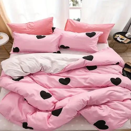 

Comforter Love Heart Love Heart Background Theme Suitable For Children Kids And Adults Warm Soft And Breathable Comforter (quilt)-EU Single(135*200cm)3pcs