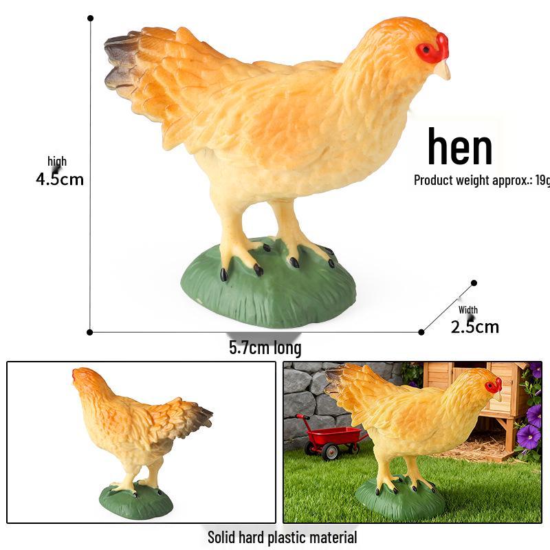 Poultry Simulation Toy: Rooster, Hen, Duck, Goose & Chickens Coop - Cognitive Children s Ornament