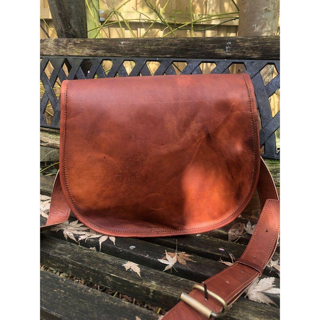 Большая кожаная седельная сумка — фото 7