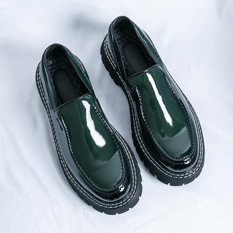 

Fashion Retro Casual Shoes Elegantes Male Business Shoes Formal Dress Round Headed Green Loafers British Style Leather Mens Oxford Shoes 46 зелёный
