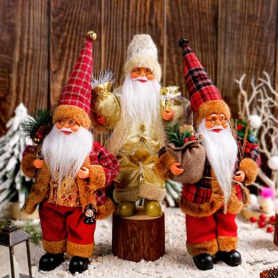 Christmas Santa Claus Doll Ornaments Cute Realistic Santa Claus Figurine Festive Holiday Decoration for Home Kitchen Hotel
