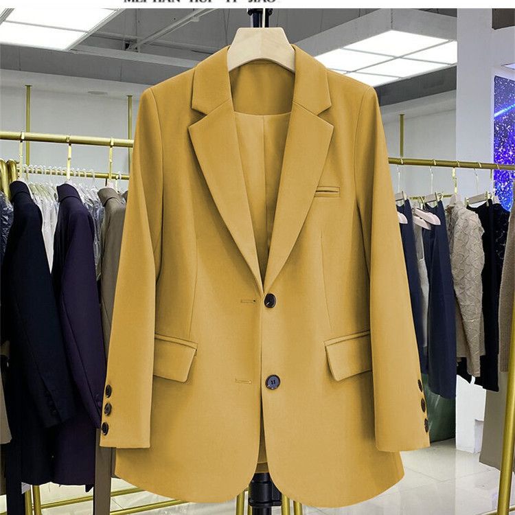 New Spring Autumn Fashion Suit  Black White Green Coat  Casual Loose Orange Blazers