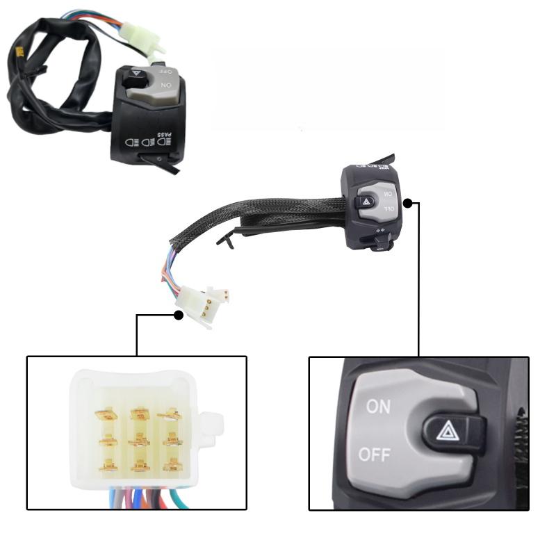 Universal Multi-Function Motorcycle Handlebar Switch Assembly for GSX Horn Headlight Electric Start Control Switch Replacement