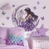 Wall Sticker Girl Purple Dress Art Decoration Nordic PVC Poster Decals