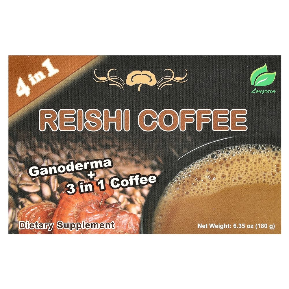 iHerb Longreen 4-in-1 Reishi Coffee, 10 Packs, 180g (6.35 oz)