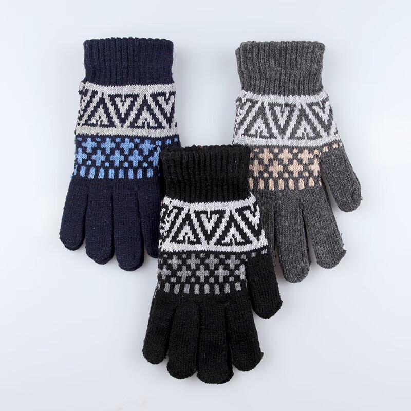 

Men s Winter Knitted Full Finger Warm Gloves One Size