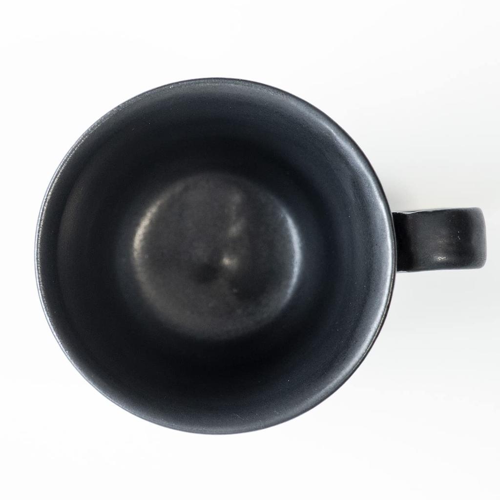 Wired Beans Kasama Ware Shinogi Black for a Lifetime Companion Mug, 240ml, Matte,