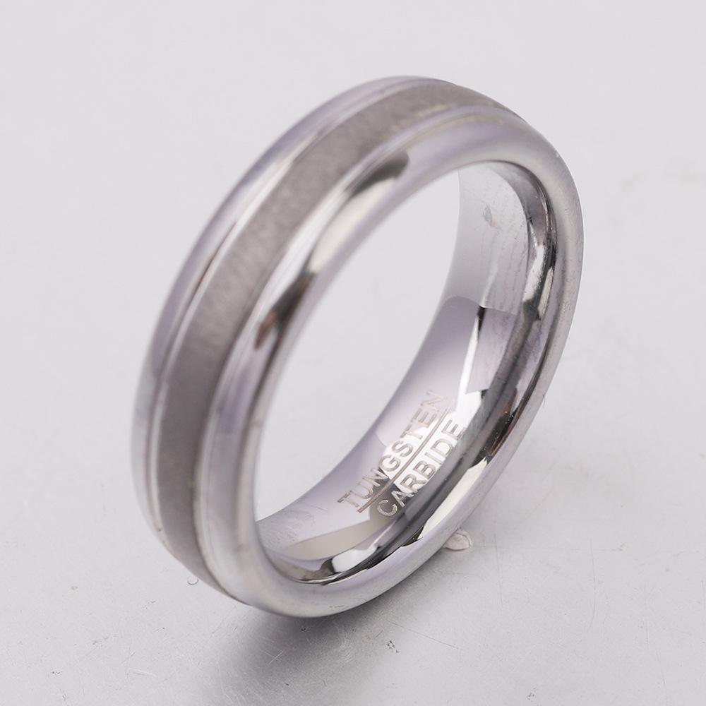 Gold Matte Ring Couple for Men Women Classic Wedding Engagement Band 6mm Special Valentine's Day Gift for Lover
