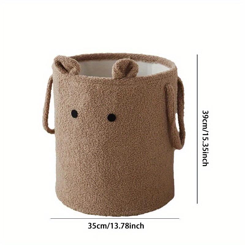 Lambs Wool Laundry Basket Toys Snacks Storage Organizer Handheld Dirty Laundry Baskets Plush Laundry Baskets Sundries Organizers