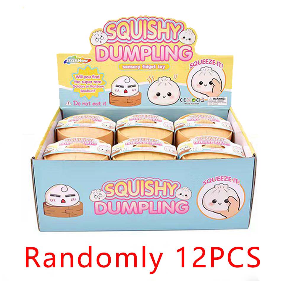 Bunte Teigtaschen-Quetschies Stressbälle Fidget Sensorikspielzeug Simulation Essen Squishies Brötchen mit Dampfgarer Knete-Knetball Geschenke