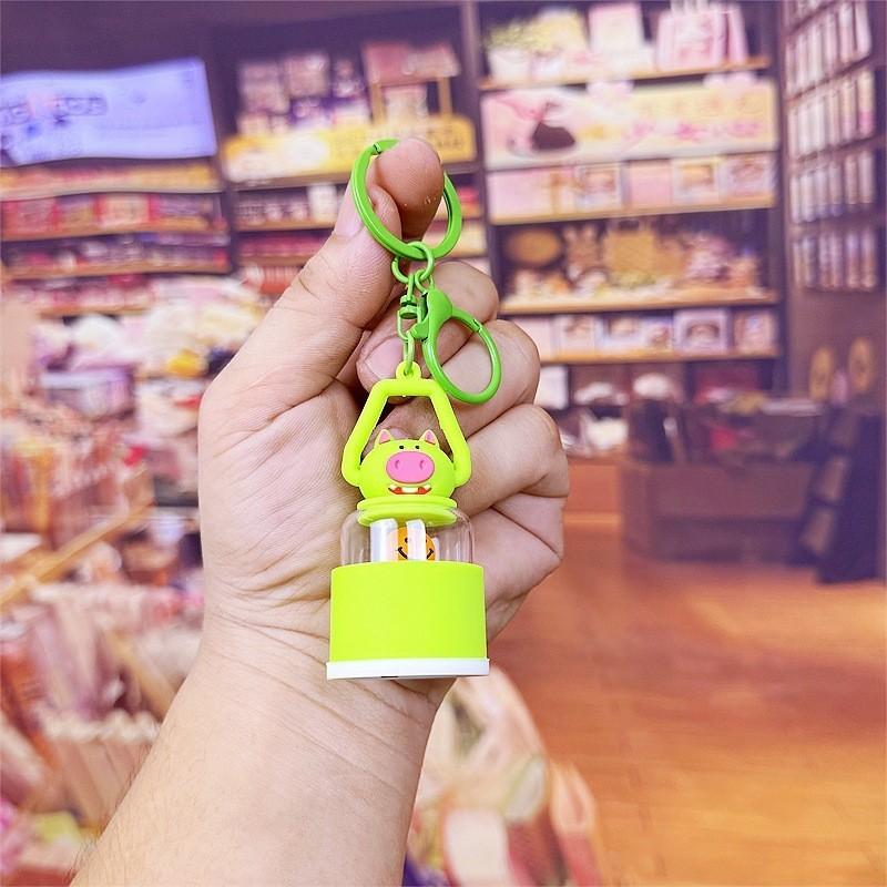 Cartoon Fluorescent Pig Keychain Bag Mobile Phone Pendant Accessories Gift Toy