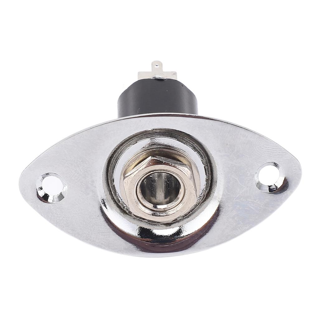6.35mm Electric Guitar Jack Plate Metal Oval Shaped Noise Reduction Guitar Jack Output Plate