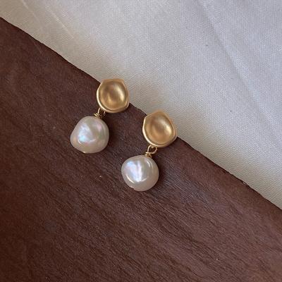 Natural Baroque Freshwater Pearl  Stud Earrings Ear Clip for Women Jewelry Gifts