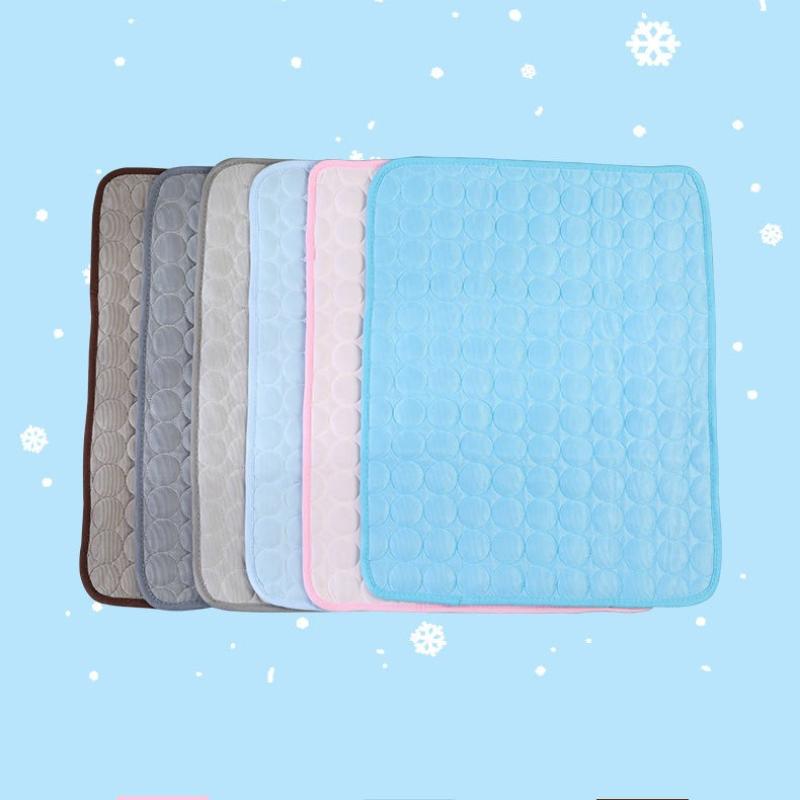 Cooling Pet Mat for Dog Cat Summer Ice Silk Sleeping Pad Non-Slip Washable Anti-Bite Keep Cool Comfortably for Home & Travel