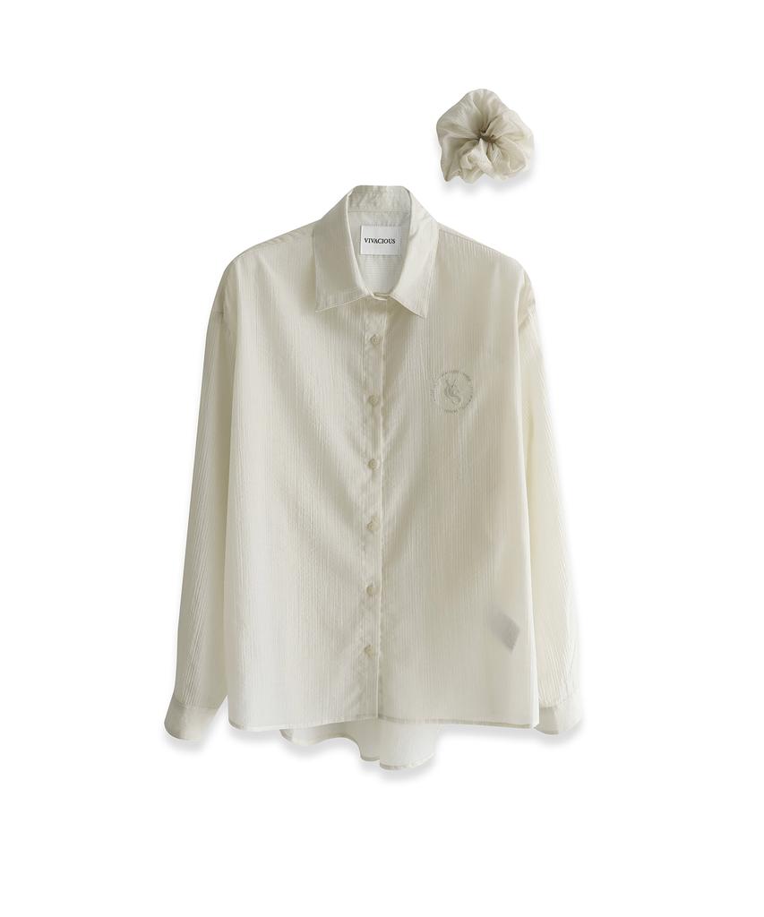 VIVACIOUS Sillage See-Through Stripe Shirt Pink