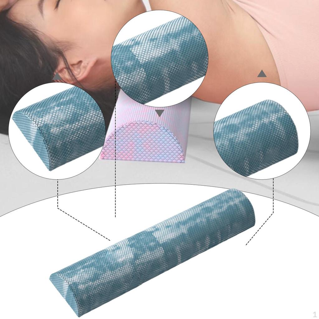 EVA Foam Roller Balance Training Non-Slip Back Massage Half for Pilates Sports Fitness