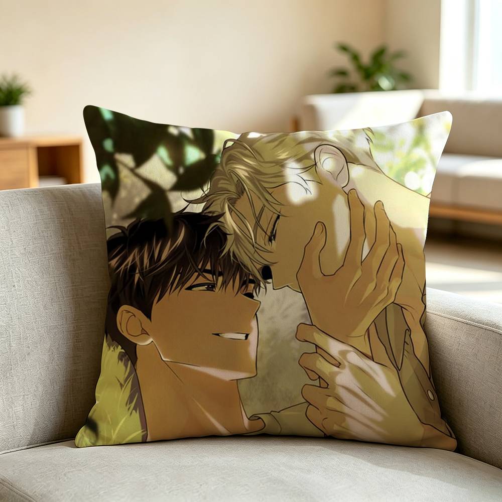 P-Passion Bl A-Anime Square Double-Sided printed Pillow Case Bedroom Bedside Pillow Sofa Cushion Cover