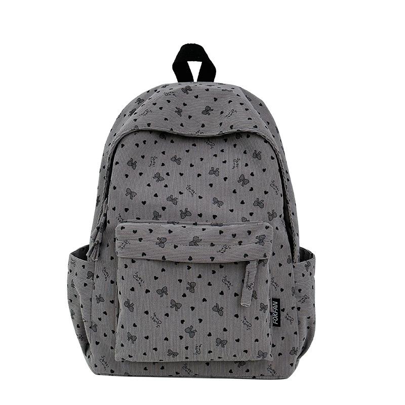 Schoolbag corduroy schoolbag junior high school girls college students autumn and winter backpack women travel lightweight 1011 new niche backpack