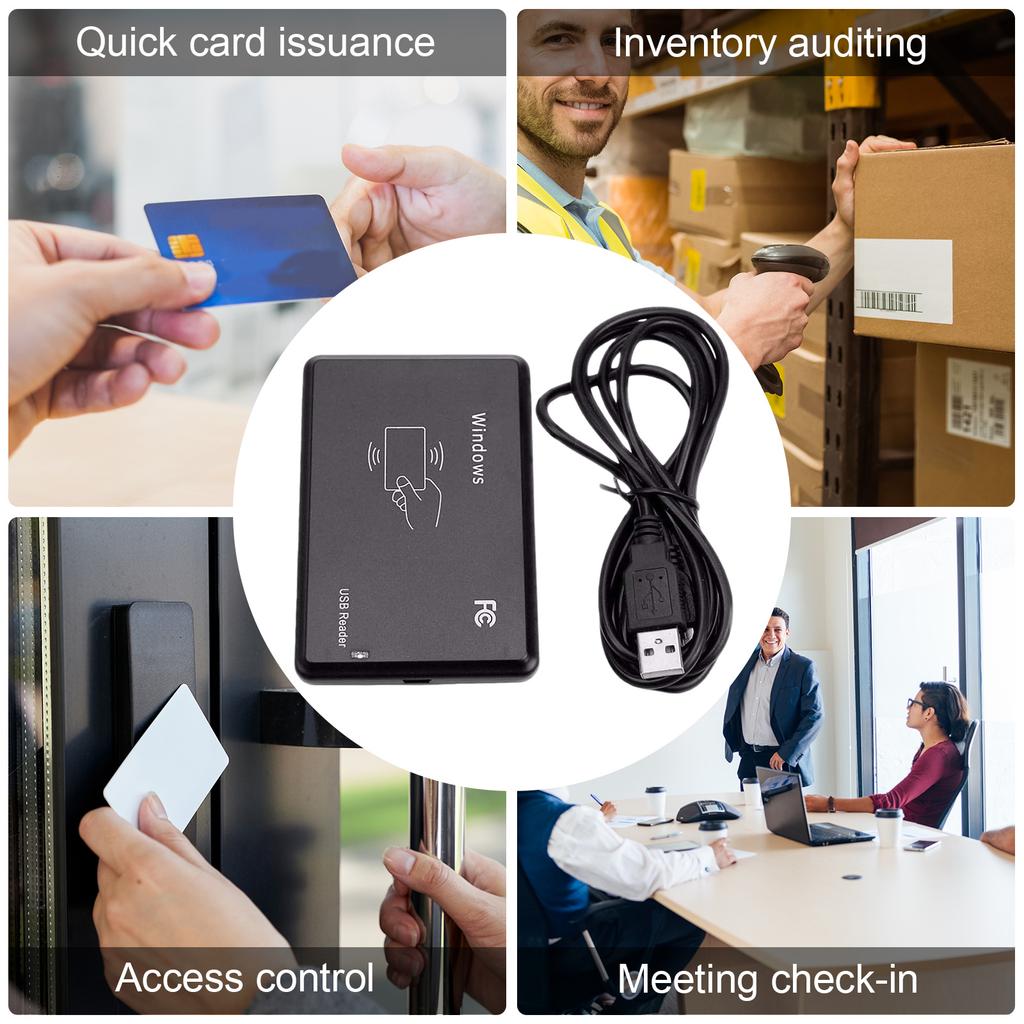 Contactless IC Card Reader Writer with LED Indicator/Buzzer RFID IC Card Reader Compatible for Windows Linux MacOS