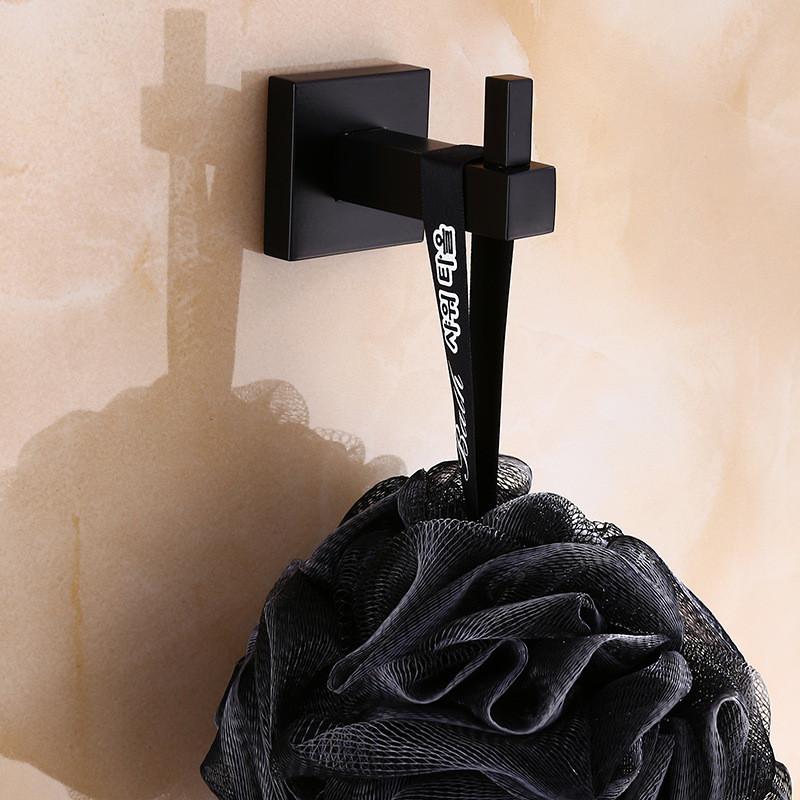 Tuqiu Gancio per Asciugamani da Bagno Ganci da Parete Nero Gancio per Accappatoio da Cucina Gancio Portachiavi Cappello Borsa Acciaio Inossidabile SUS304 Gancio per Vestiti da Parete Nero