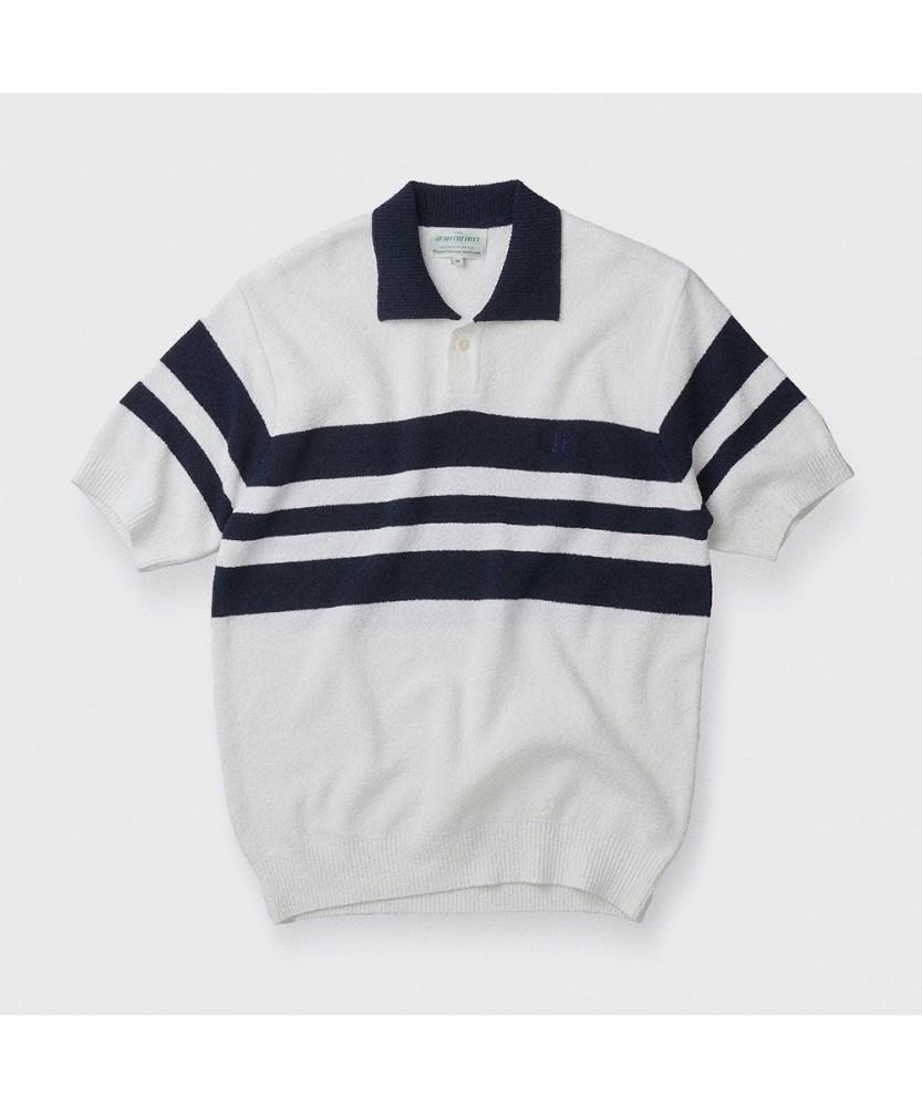 Henlikoteun [British Sporting Club] Color Matching Short-Sleeves Polo Knit Abwam26741Nyx
