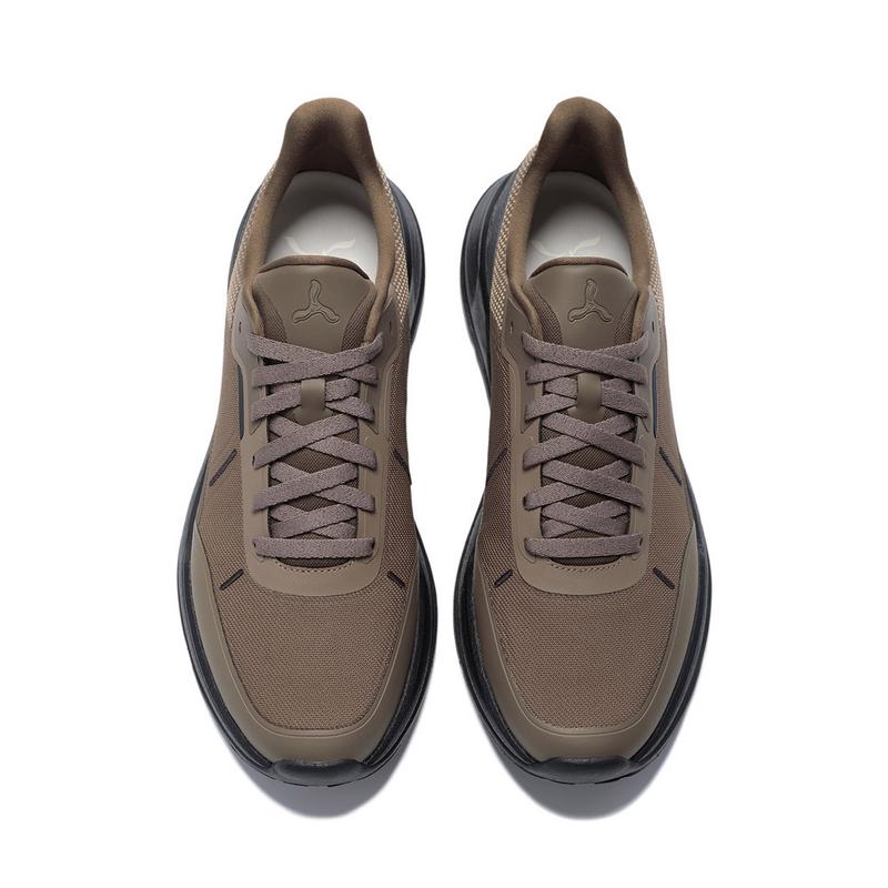 Li-Ning 1990 Série Commuting Duxing Sports Sapatos Casuais Confortáveis de Cano Baixo para Estilo de Vida Sapatos Casuais Masculinos Marrom-Faia ALLU015-1