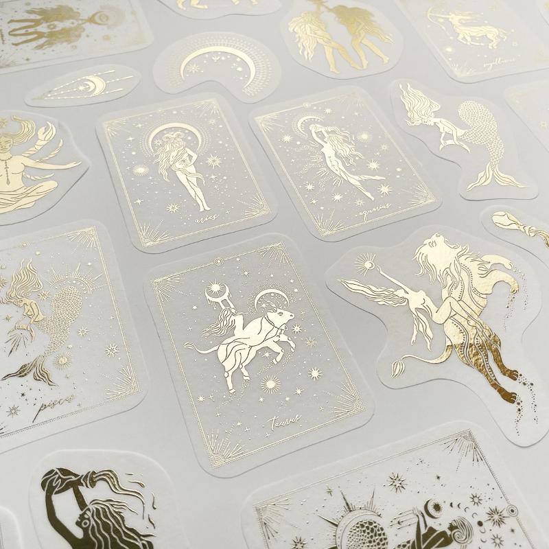 

40pcs/pack Constellation Tarot Gold Sticker Scrapbooking Label Diary Album Retro Journal Planner Decorative Stationery