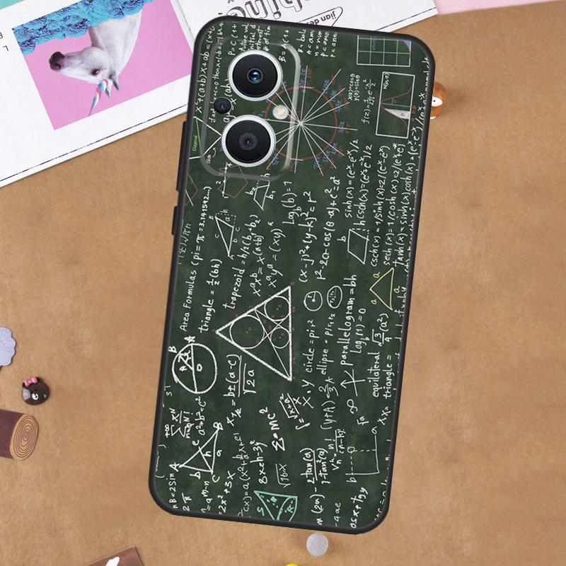 Symbol Math Science Physics Formulas For OPPO Reno 7 8 Lite 10 11 12 13 14 Pro 8T 11F 12F 13F 14F OPPO Find X8 X5 X6 X9 Pro Case