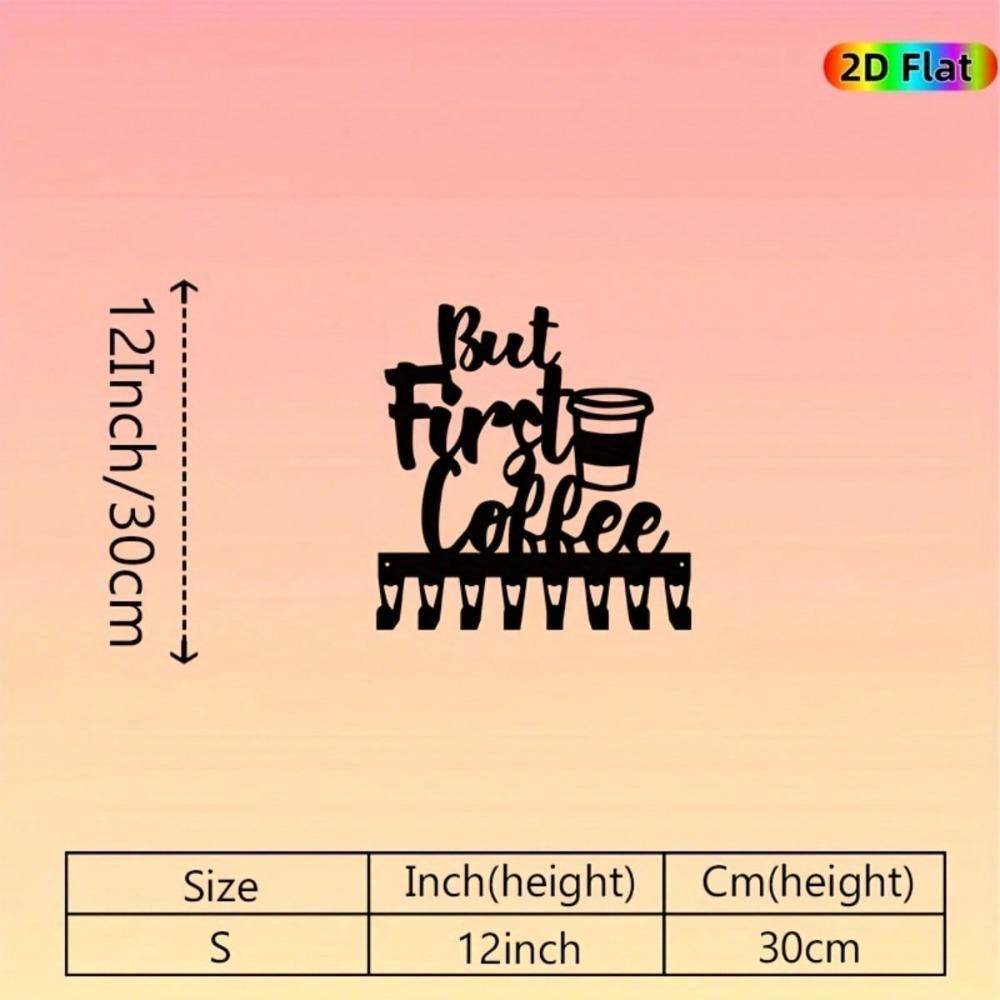 Vintage Kaffee-Thema Metall Wand-Schlüsselhalter, 8 Haken Eisenbecher-Design mit Kaffeebohnen-Dekor, Perfektes Einweihungsgeschenk für Kaffeeliebhaber