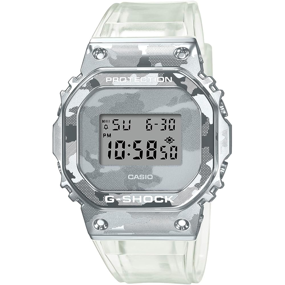 Casio G-Shock GM-5600SCM-1JF Men's Clear Skeleton Camouflage Watch 200m Water Resistant