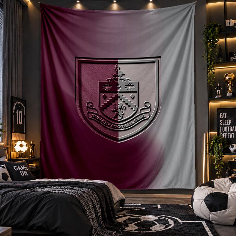 Wall Hanging Tapestry Burnley Football Print Cloth for Living Room Bedroom Home Decor