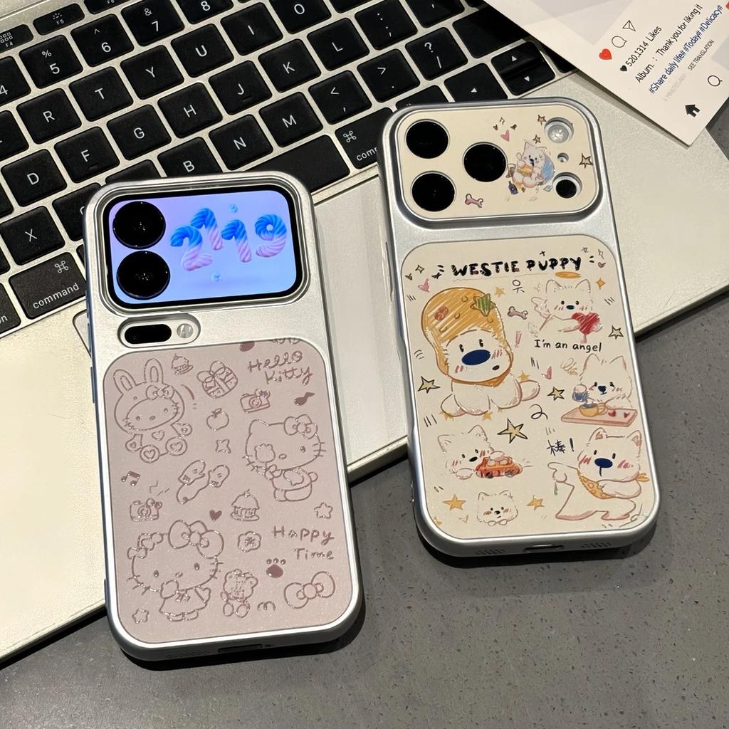 Fun cartoon West Highland is suitable for Apple 11/11pro mobile phone case IP11 electroplating 11 cute 11 anti-drop 11 sets